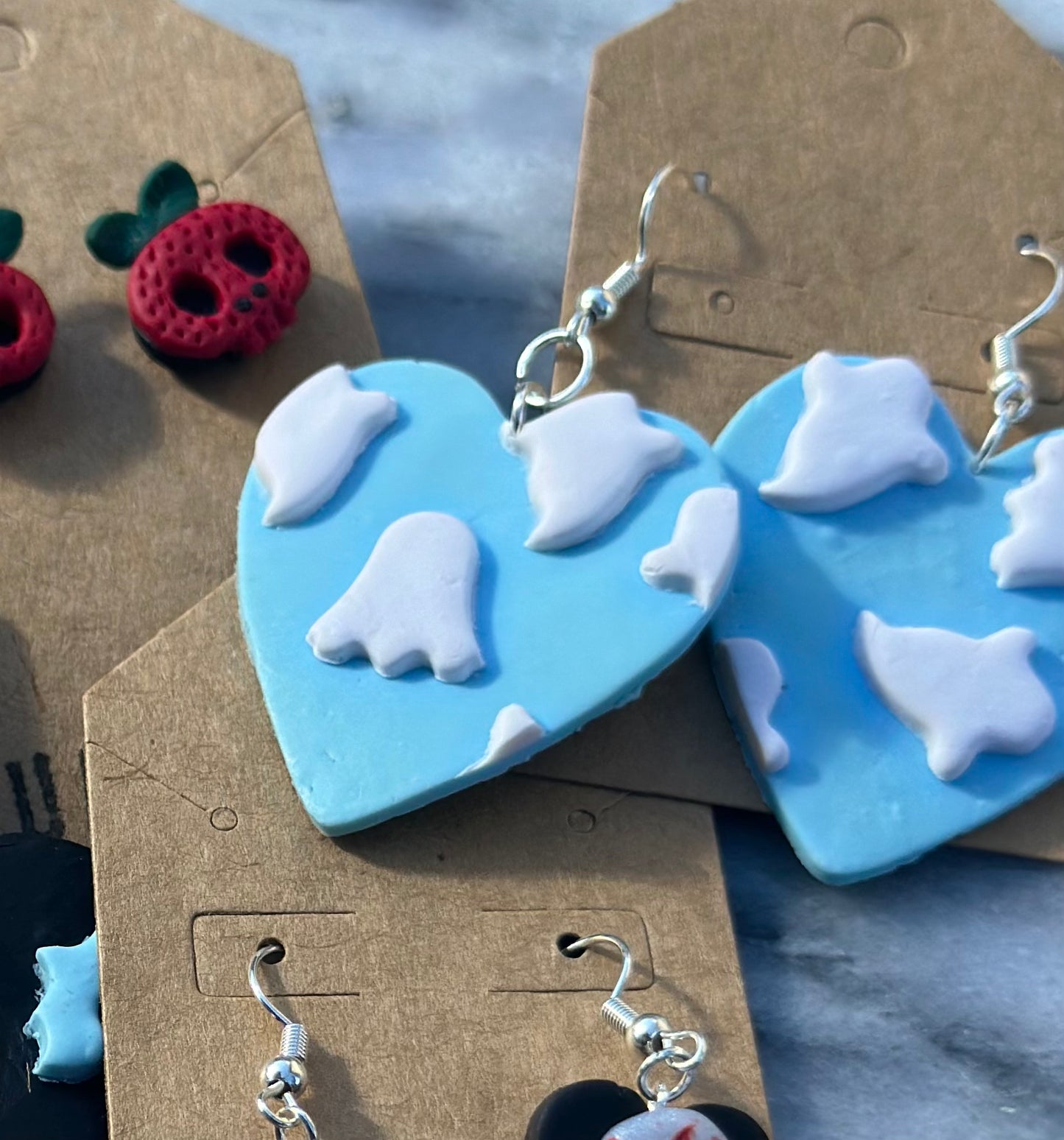 Cloud Ghosties - Heart Dangles