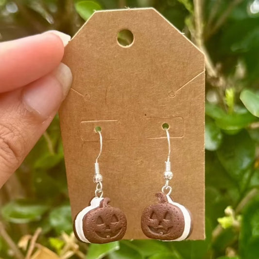 Pumpkin Ice Cream Sandwich Earrings