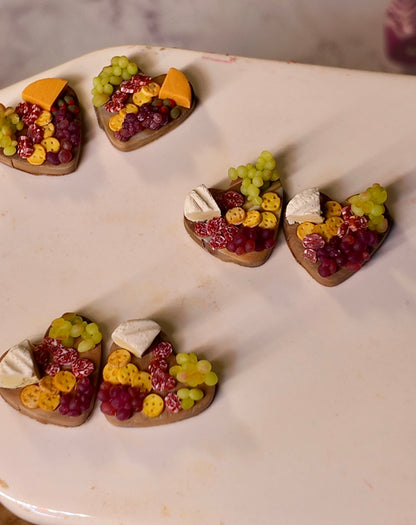 Tiny Heart Charcuterie Stud Earrings