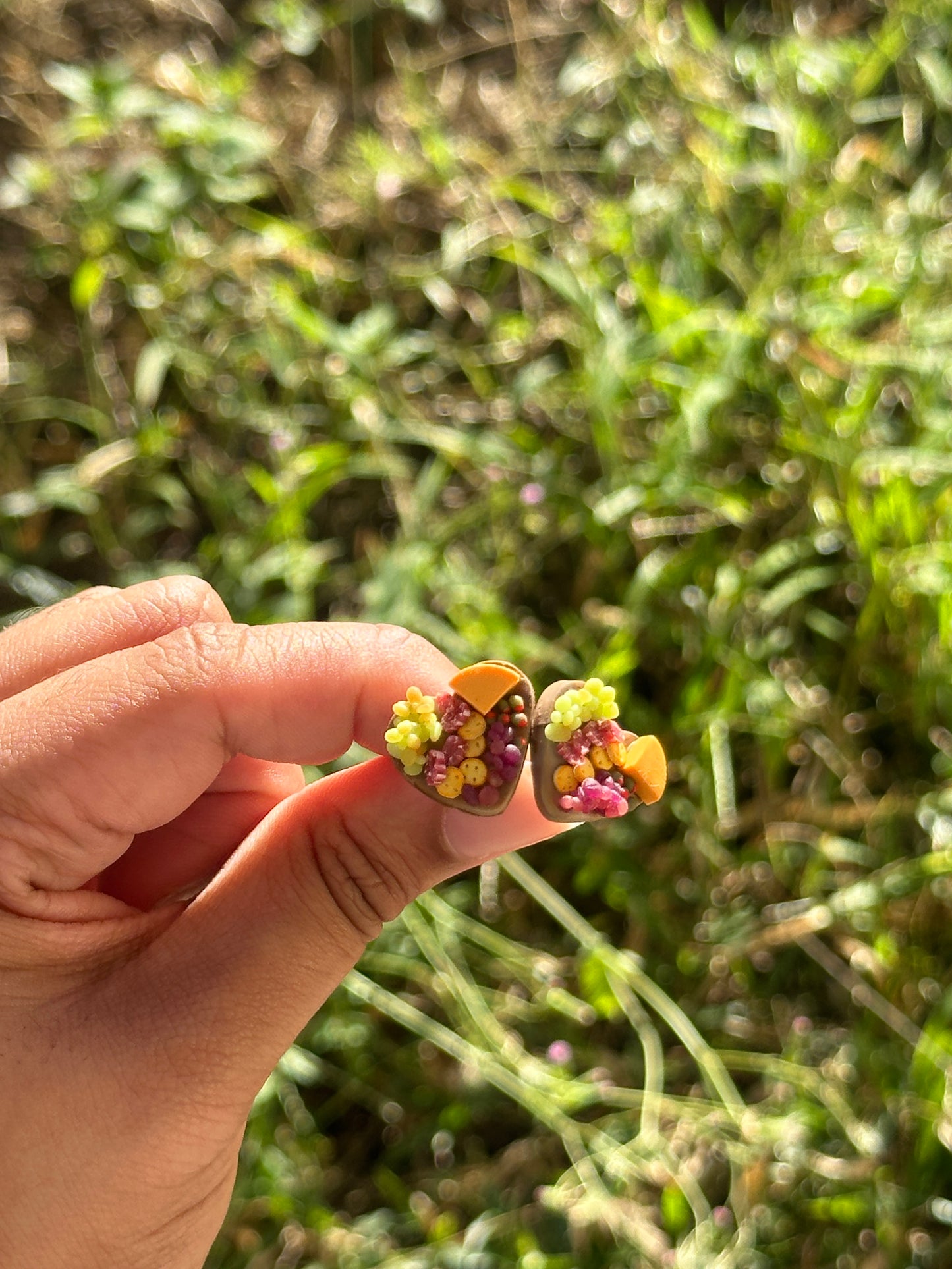 Tiny Heart Charcuterie Stud Earrings