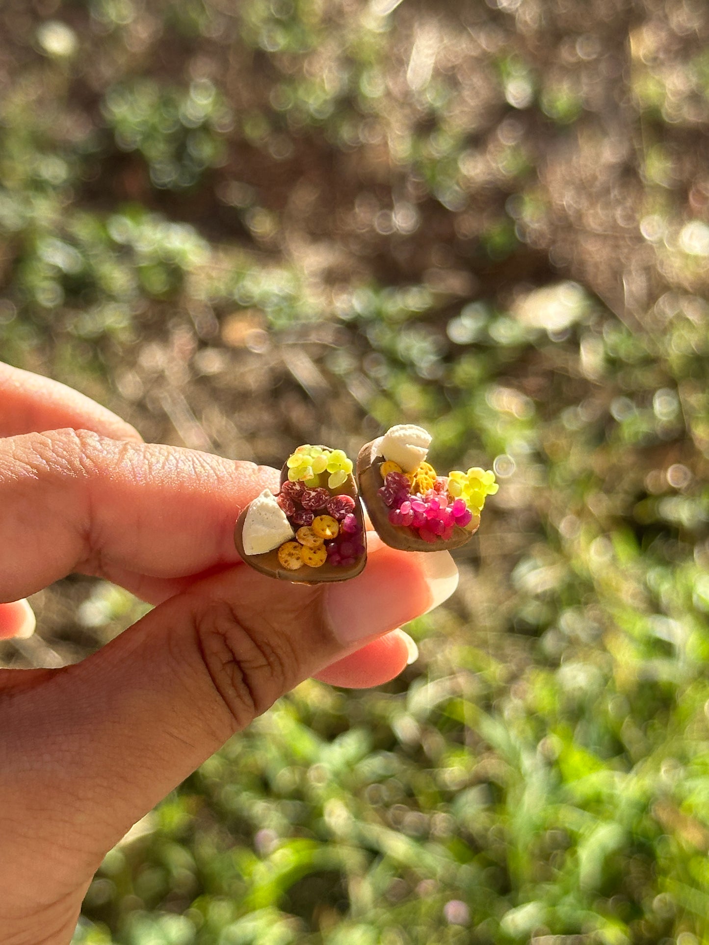 Tiny Heart Charcuterie Stud Earrings